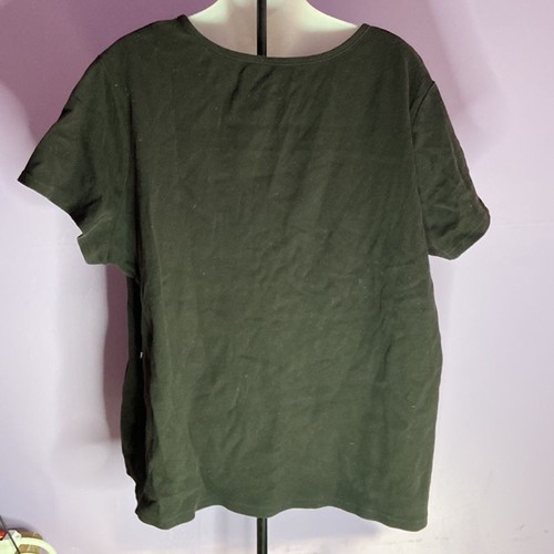 White Stag Women's Black V-Neck T-Shirt Plus Size 4X Short Sleeve Casual Tee - Picture 2 of 3