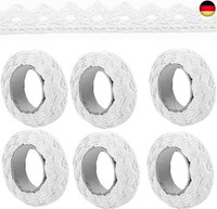 6 Rollen Weiß Spitzenband Selbstklebende Borte Vintage Dekoband Spitze BäNder B