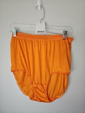 Vintage Adonna 100 Nylon Orange Panties Lace Detail Style 11935 Size 10