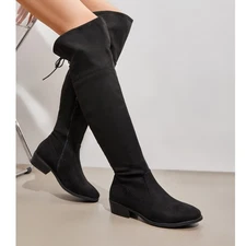 Women Over The Knee Boots Flats Riding Boots Comfort Fall Winter Thigh High Boot