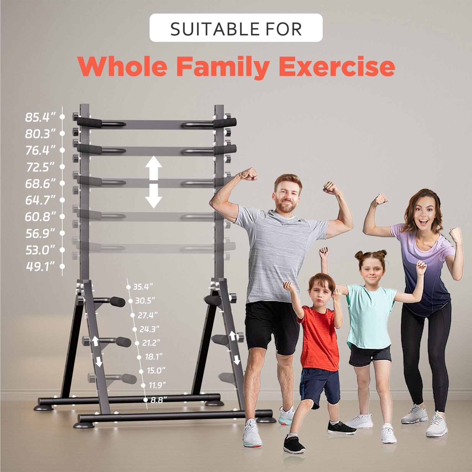 Power Tower Home Gym Exercise Tilting Tower Adjustable Heavy Support