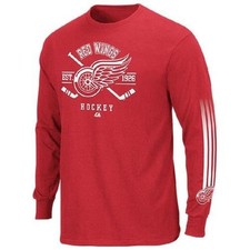 New Detroit Red Wings Hockey Tee Shirt XL Majestic Cross Check Tee Men NHL