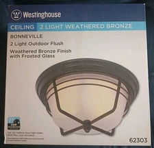 Westinghouse 62303 Ceiling Light Indoor/Outdoor Flush Bonneville Weathered Bronz