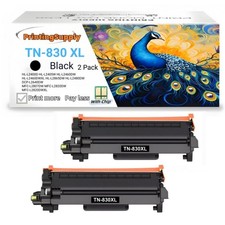2PK TN830XL Toner Compatible for Brother TN-830 XL HL-L2400 MFC-L2807 DCP-L2640
