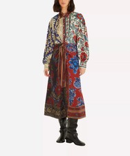 NEW, Farm Rio Winter Mix Midi Shirt Dress in Multicolor Sz XL #MD1598