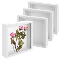 4 StüCk 3D Bilderrahmen Tief Zum BefüLlen, 20X20Cm Bilderrahmen Objektrahmen,...