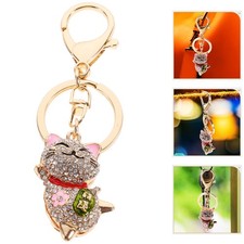 Cute Keyrings Hanging Cat Shaped Ornament Lifelike Model Keychain