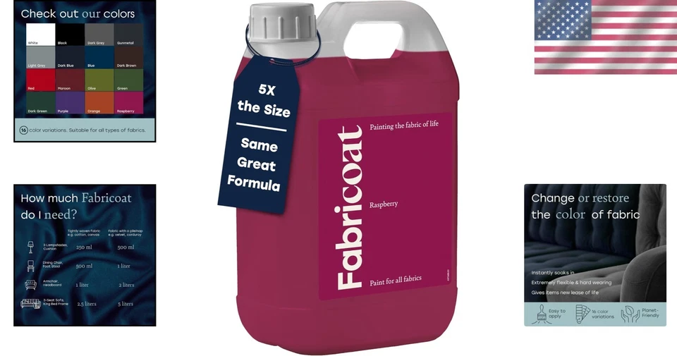 Versátil pintura de tela de 85 oz en frambuesa - perfecta para muebles y tapicería Foto 2 de 4