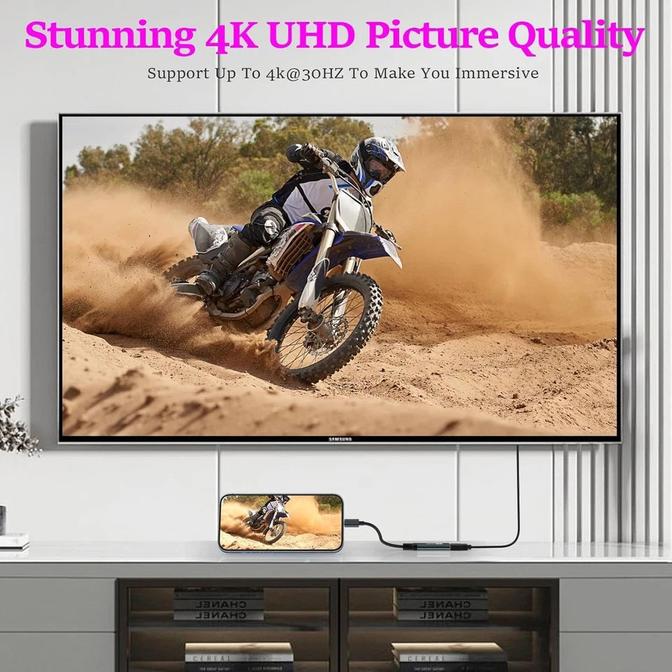 Adattatore USB C HDMI 4K ,Compatibile Thunderbolt 3/4 per MacBook Pro - Immagine 4 di 4