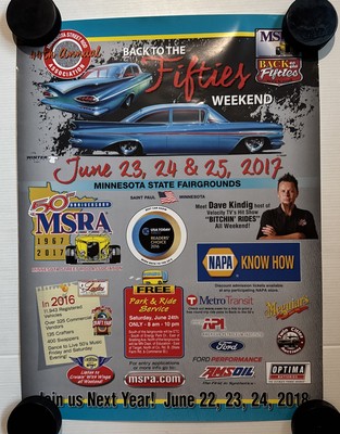 2017 Back to the Fifties Poster Vintage Car Show Minneapolis MSRA Dave Kindig