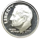 2001-S Silver Roosevelt Dime Gem Proof Cameo