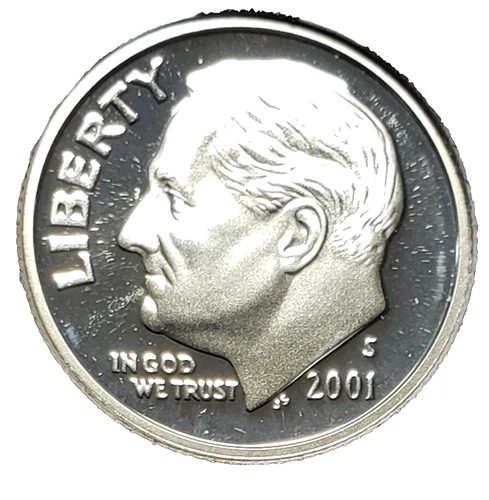 2001-S Silver Roosevelt Dime Gem Proof Cameo
