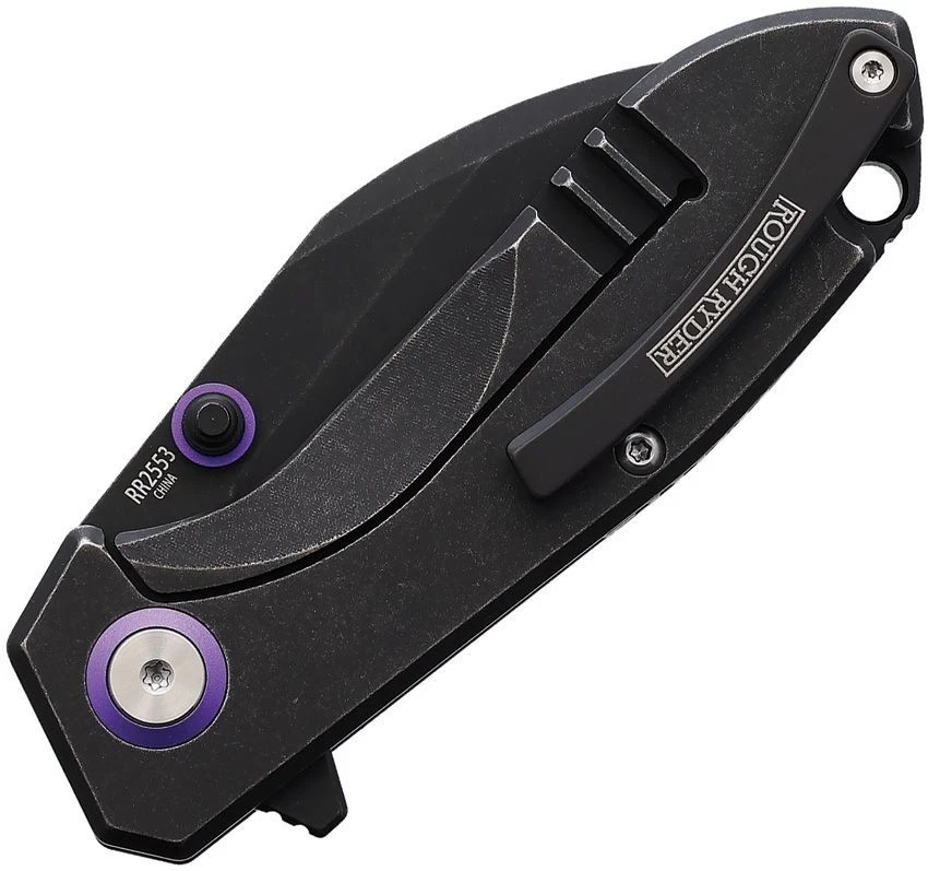 New Rough Ryder Tattoo Series Framelock Purple RR2553 # 901 PURPLE - Image 2 of 4