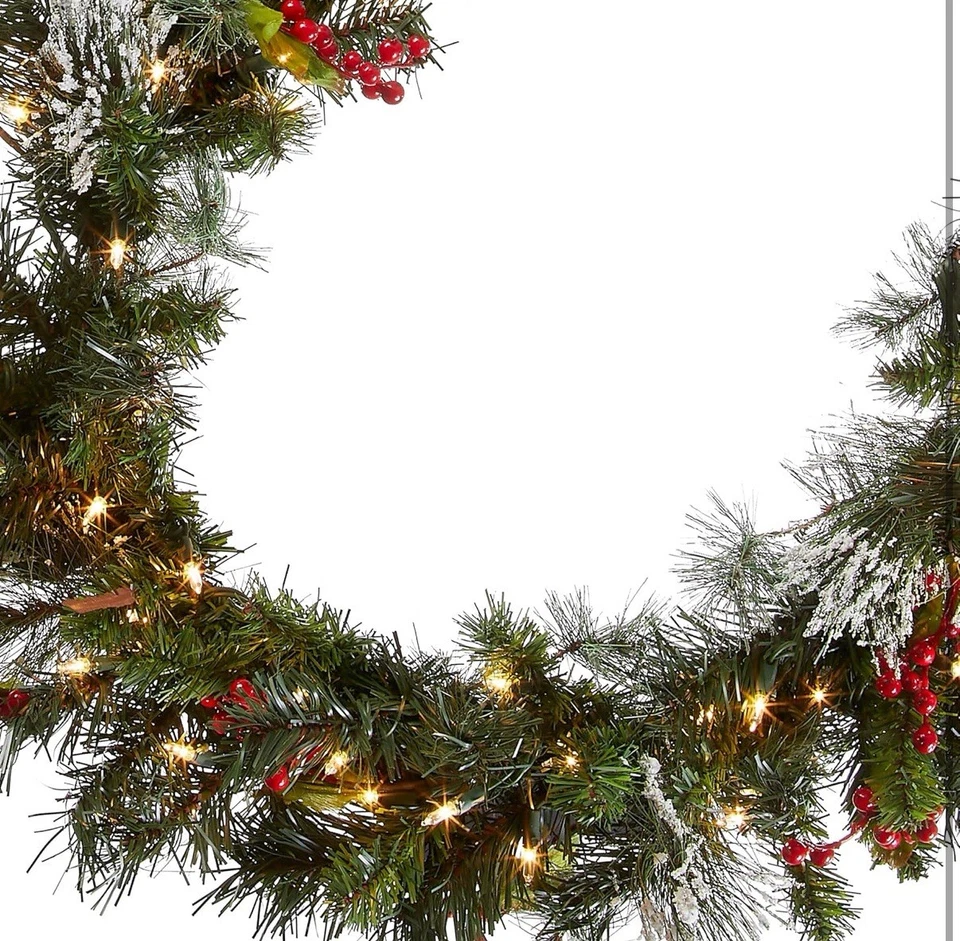 Guirnalda de abeto de montaña brillante preiluminada National Tree Co. de 9 pies con luces transparentes Foto 4 de 4