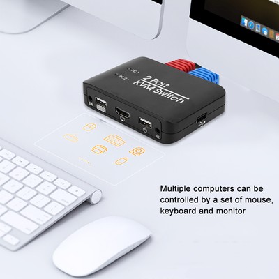 2 Port KVM Switch USB 2.0 Umschalter For //OS X//Netware/ CB