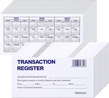24 PCS Check Registers for Personal Checkbook, Easy to Read Checkbook Register