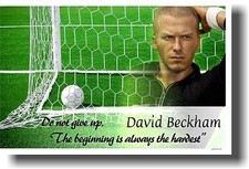 David Beckham - Do Not Give Up ... - NEW Motivational Sports Soccer POSTER