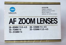 Genuine Minolta AF zoom lens guide book.