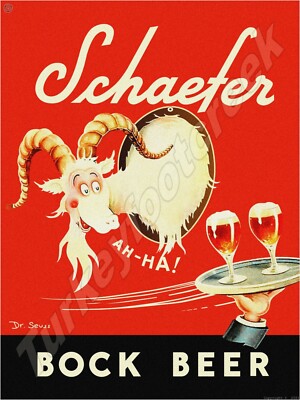 Schaefer Bock Beer 9'' x 12'' Metal Sign