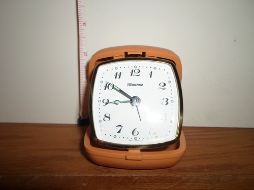 Tested ! *Glow in the Dark* Wedgefield Wind-Up Alarm Clock Travel West Germany - Picture 9 of 9