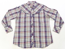 Rare Vintage LEVI  S STRAUSS  CO Pearl Snap Checkered Plaid Casual Shirt 70s 80s