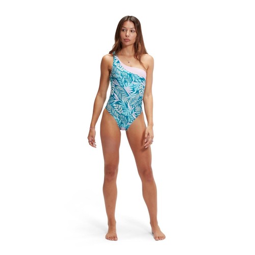 SPEEDO WOMENS SWIMSUIT.NEW ASYMMETRIC BLUE OFF SHOULDER SWIMMING COSTUME S24 - 第 5/9 張圖片