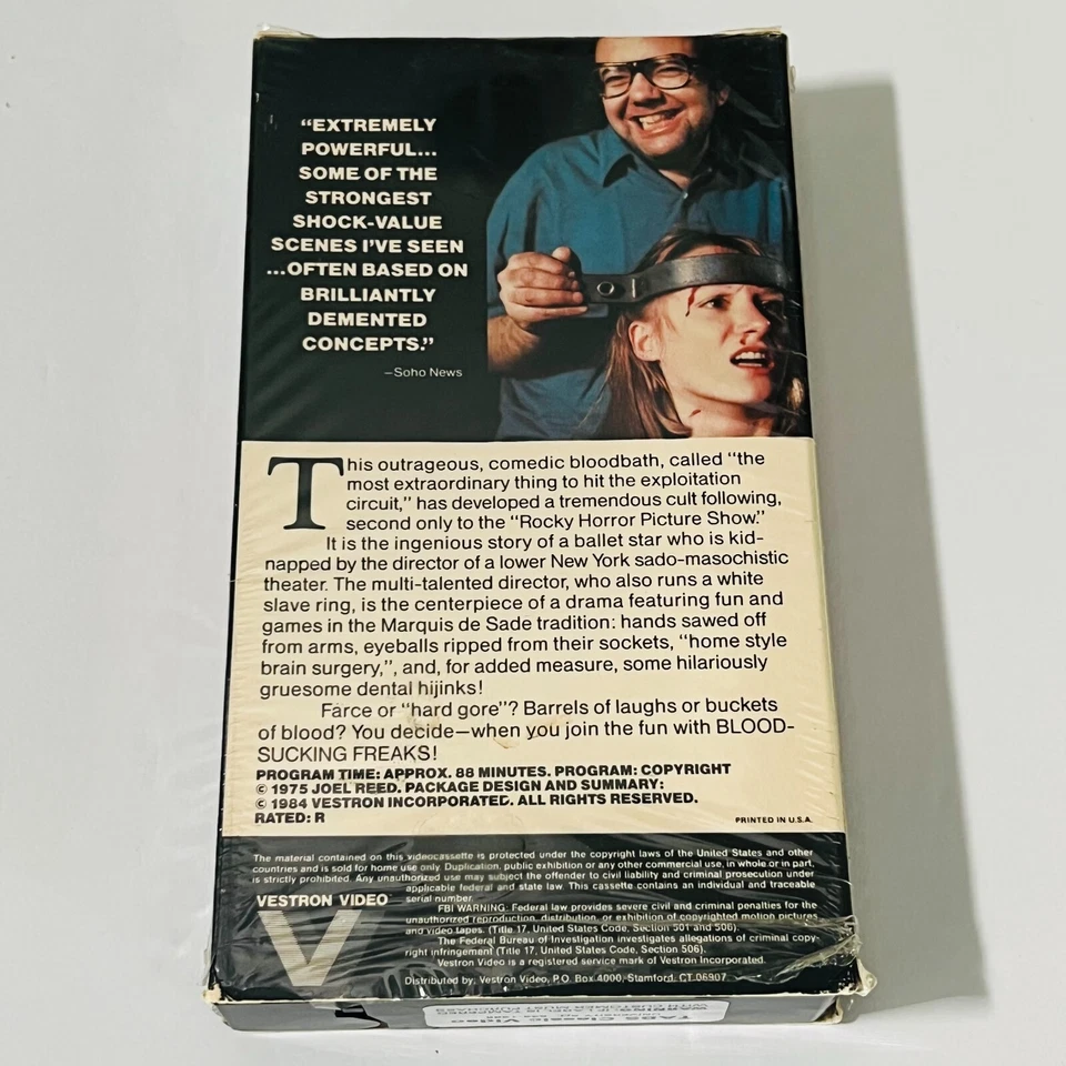 Blood-Sucking Freaks - 1975 VHS - 70's Horror - Vestron Video - Image 3 of 3