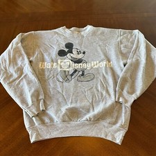 Walt Disney World Retro Sweatshirt Adult Pullover Mickey Mouse Size Small Gray
