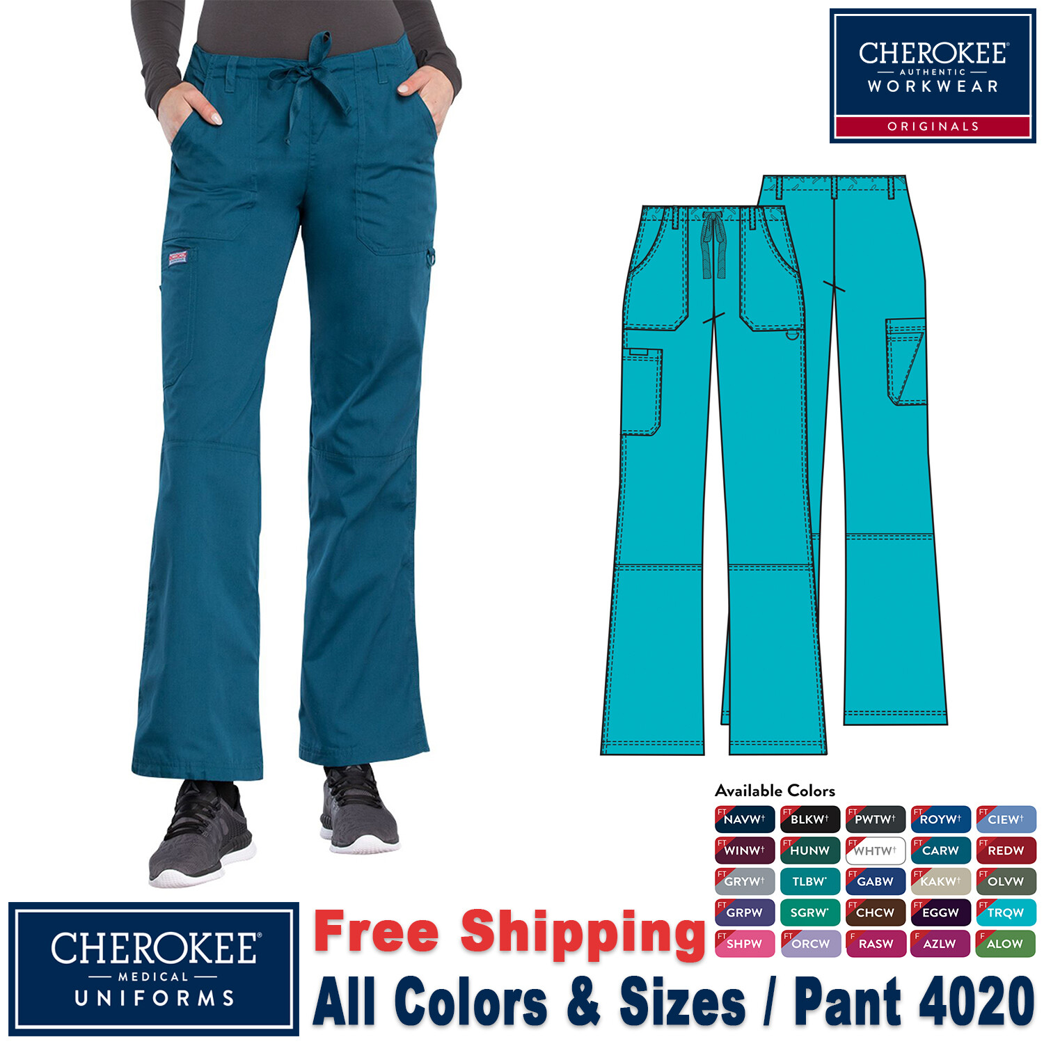 Low Rise Drawstring Cargo Pant 4020 