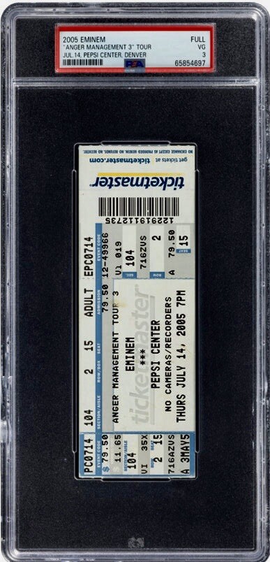 EMINEM “ANGER MANAGEMENT 3” TOUR CONCERT FULL TICKET JULY 14, 2005