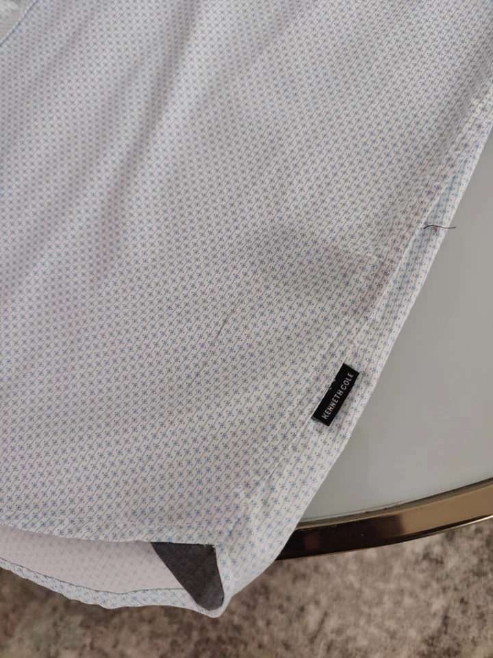 Camisa de vestir corta con botones Kenneth Cole para hombre - manga azul claro XL Foto 2 de 4