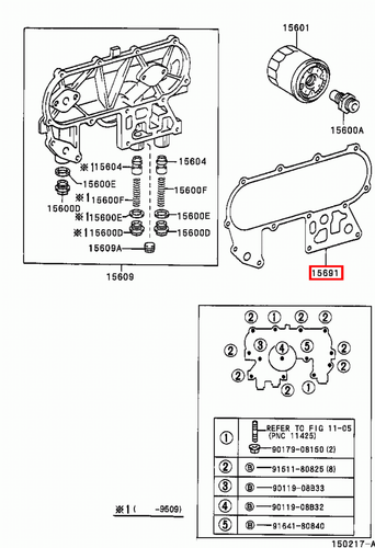 Genuine Hilux LN107 LN106 LN105 2L 3L Oil Filter Bracket Cooler Cover Gasket - Picture 8 of 20