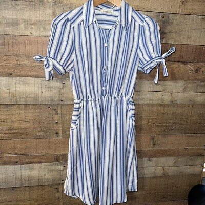 monteau shirt dress Monteau Stripe Shirt Dress Small Career Office Casual Chic 323