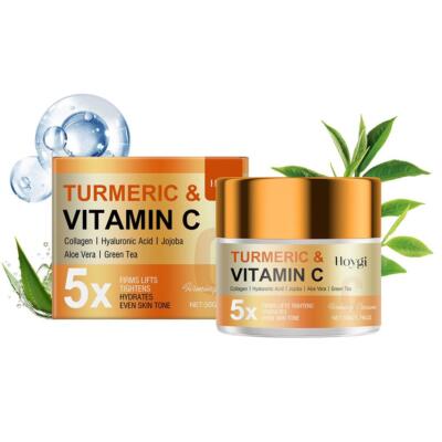 Turmeric Vitamin C Face Cream Collagen Hyaluronic Acid Moisturizing Repair D...