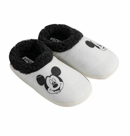 Disney Mickey Mouse White Black Fur Winter Slippers For Boys