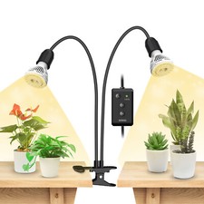 SANSI LED Grow Light Timer 20W 300W Full Spectrum Sunlike Indoor Grow 2 Heads