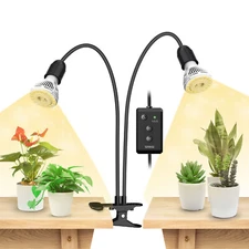 SANSI LED Grow Light Timer 150W Full Spectrum Gooseneck Clip Plant Grow Lamp 