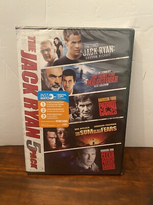 THE JACK RYAN MOVIE 5-PACK New DVD Red October Patriot Games Danger Fear Recruit