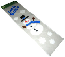 Christmas Gel Window Stick -Ons  LET IT SNOW -SNOWMAN
