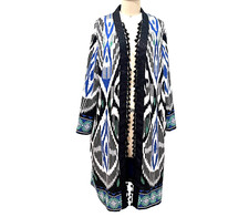 CHICO'S NWT 129 Bordered Tassel Ikat Kimono Jacket Top Size 2 US Large