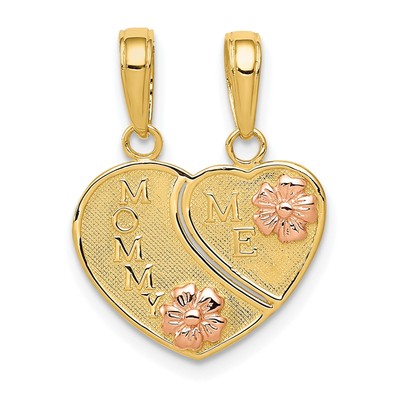 10k zweifarbig Gold Mama und ich Break-a-Part Charm