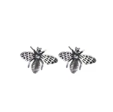 Honeybee 925 Sterling Silver Retro Bee Hypo-Allergenic Post Stud Earrings D26