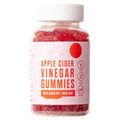 1*Apple Cider Vinegar 60 Vegan Gummies with Vitamin B12 + Folic Acid NEW