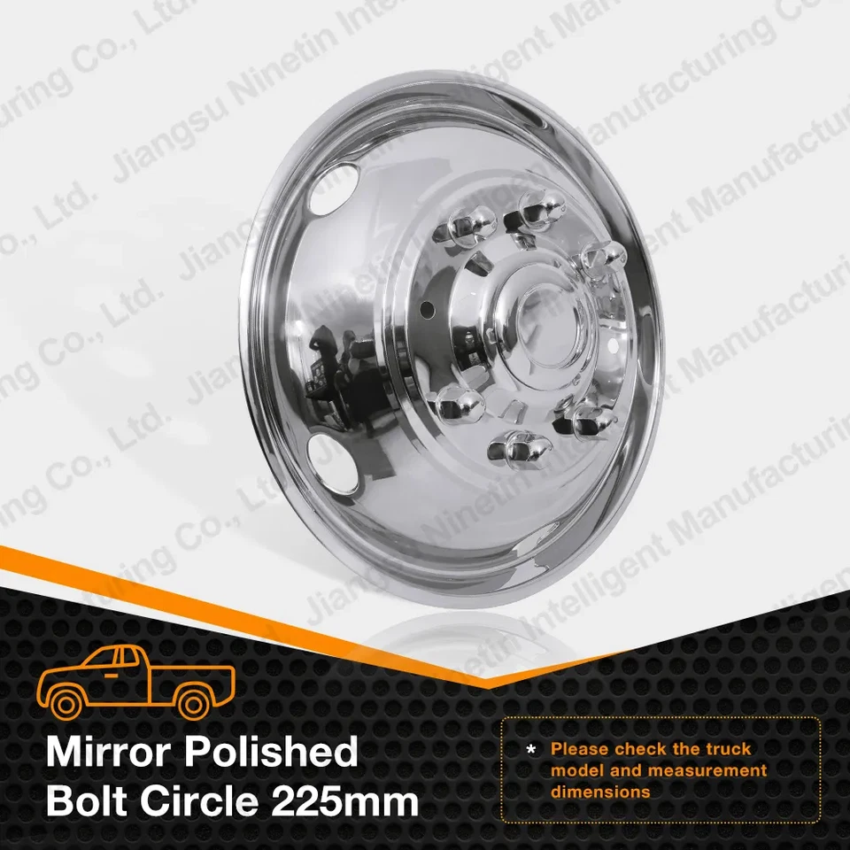 4 Novos para FORD 1999-2002 F450/F550 19,5" Aço Inoxidável Dually Wheel Simulator - Imagem 3 de 4