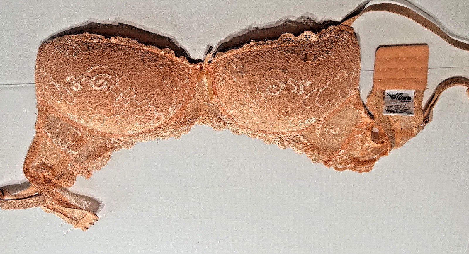 Secret Treasures Women's 36 B Lace Push UP Padded bra Peach