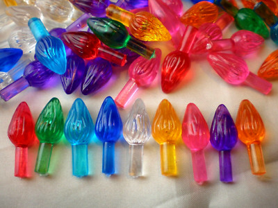 25 Med Twist Bulbs Pegs 9 Colors for Ceramic Christmas Tree Lights