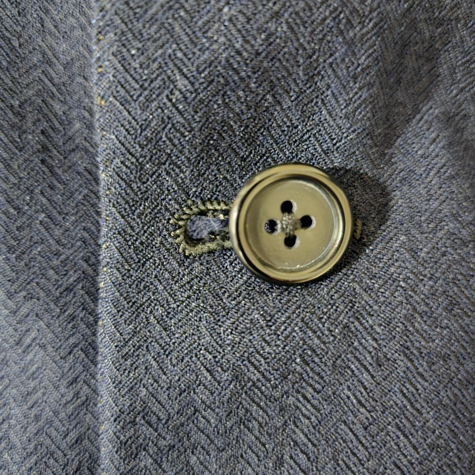 Casaco terno blazer azul marinho Oxxford Clothes vintage década de 1950 3/2 rolos 38R - Imagem 4 de 4