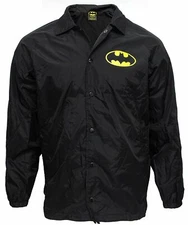 DC COMICS Batman Logo Windbreaker Jacket Mens Black
