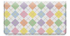 Striking Argyle Designer Checkbook Cover, Credit Card Slots  Pen Loop