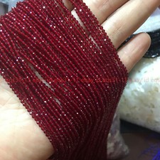 Wholesale 10 Strands 2MM Natural Red Jade Gemstone Faceted Round Loose Beads 15"